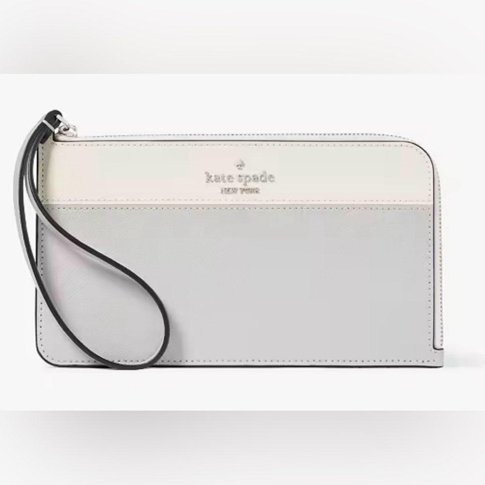 NWT KATE SPADE NEW! Lucy Medium L-Zip Wristlet 
Color - Gray multi
